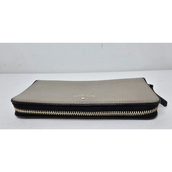 kate spade NY Continental Wallet Cobble Hill Leather Zip Around Lacey Beige - Picture 7 of 11